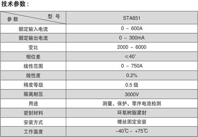 STA651系列精密电流互感器