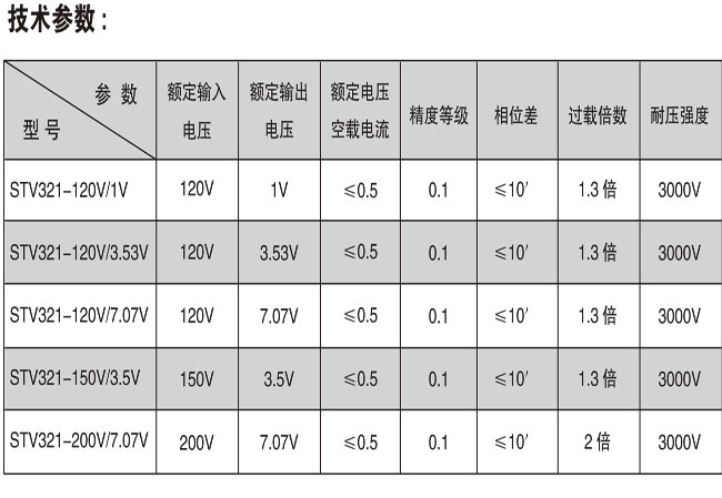 STV321 系列精密电压互感器
