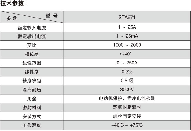 STA671系列精密电流互感器